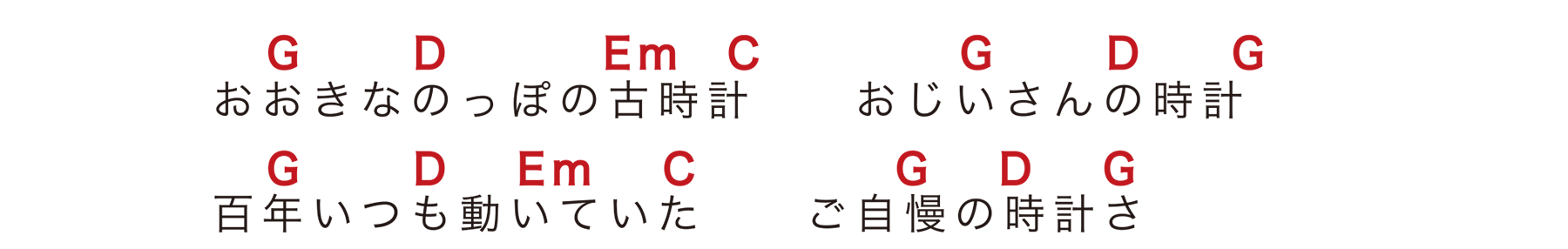 大きな古時計 コード