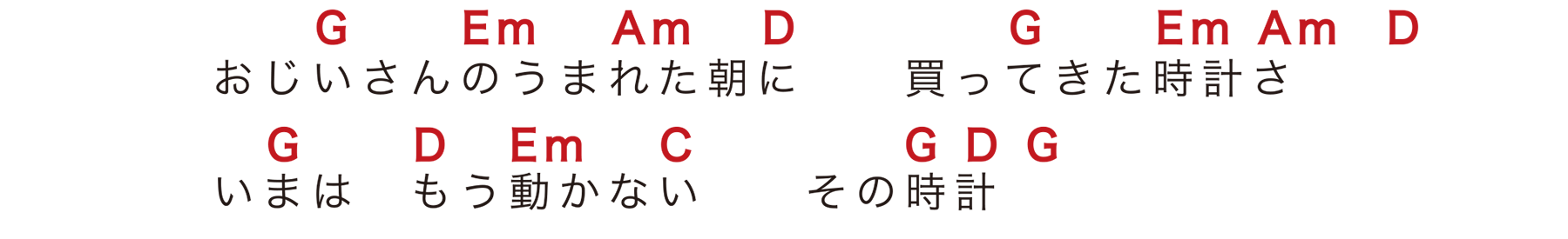 大きな古時計 コード